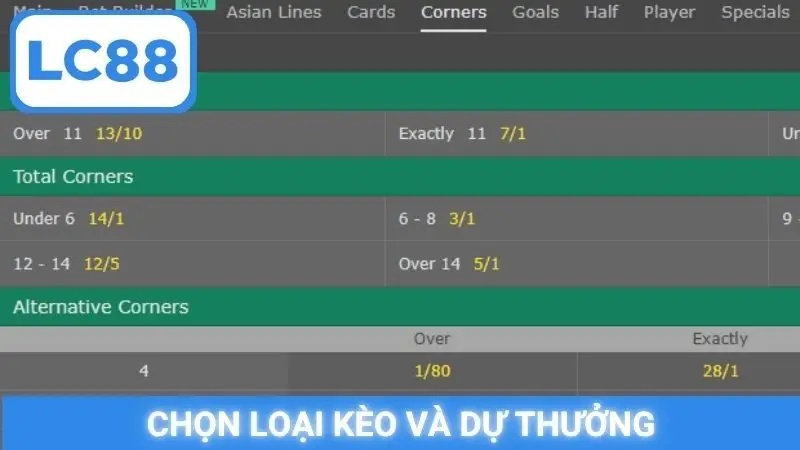 Chọn loại kèo và dự thưởng