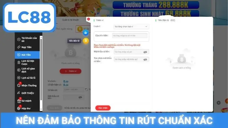 Nên đảm bảo thông tin rút chuẩn xác